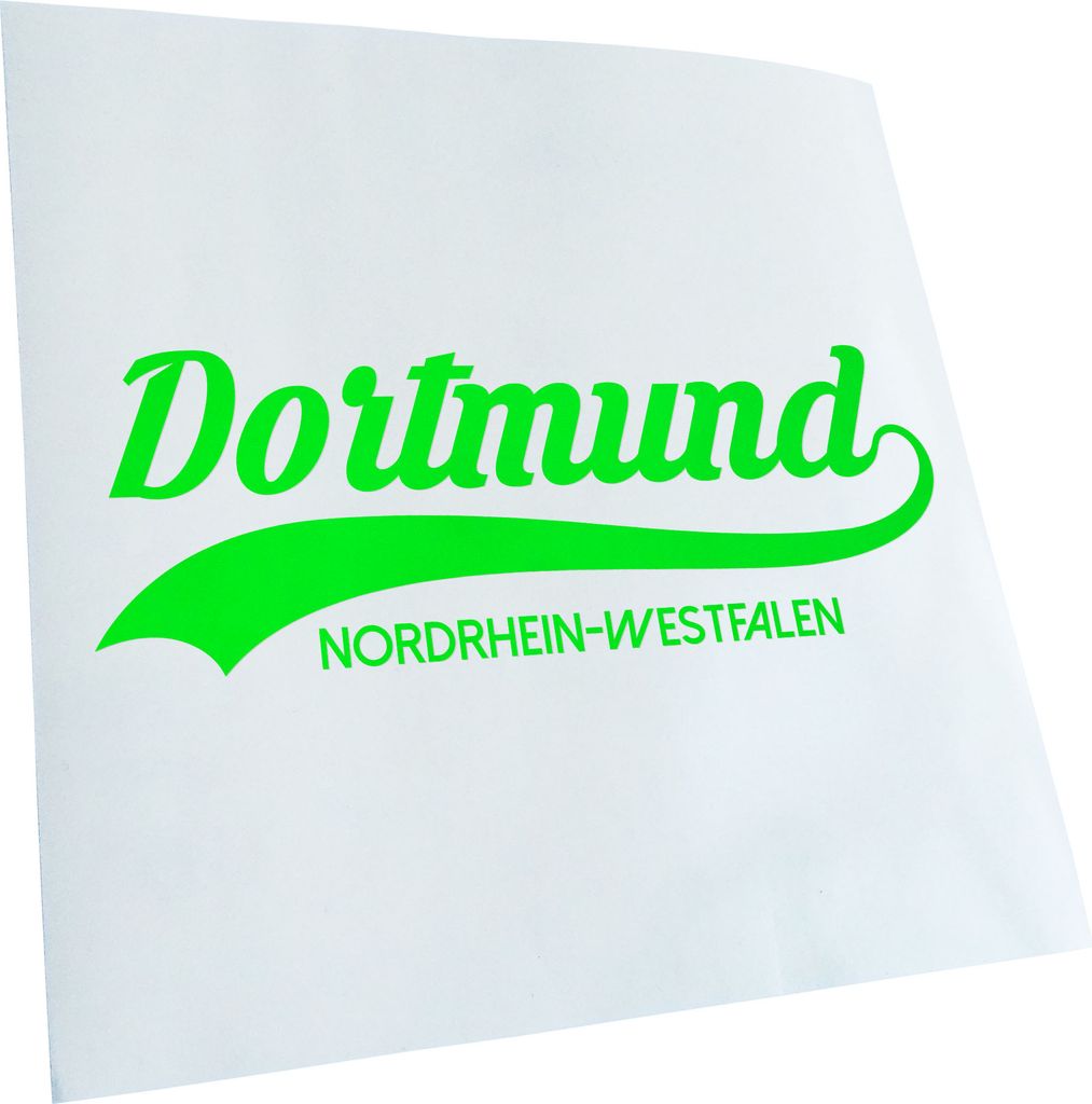 Kiwistar - Autoaufkleber - Dortmund Nordrhein-Westfalen - Neongrün - 60x21cm - Aufkleber für Auto, Laptop, Fahrrad, LKW, Motorrad mehrfarbig JDM ...