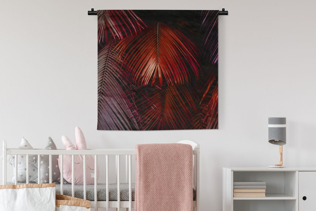 MuchoWow Wandteppich Wandbehang Dschungel - Design - Farben - Blätter 90x90 cm Tapisserie Dekoration Wandtuch - Wandaufhänger