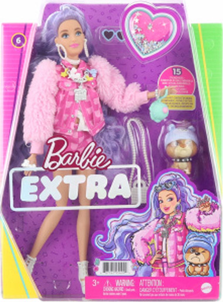 Barbie Extra Puppe mit lila-welligem Haar, Anziehpuppe, Produktbild 28