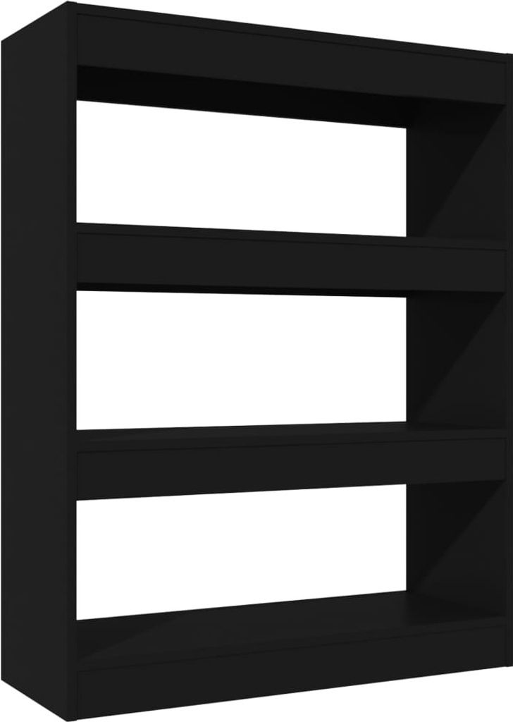 Bücherregal/Raumteiler Schwarz 80x30x103 cm Holzwerkstoff