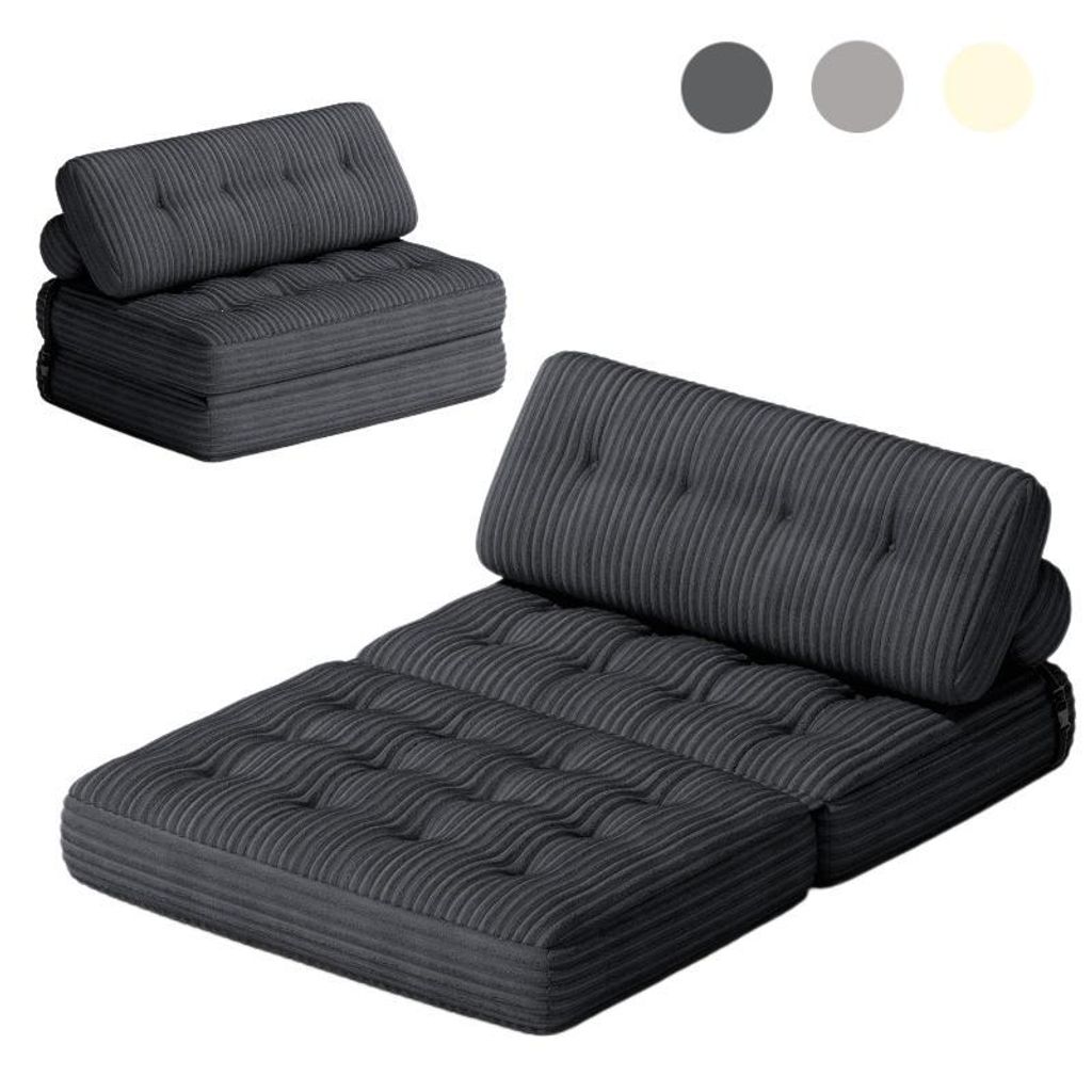 BEALIFE Pouf pliable 3 en 1 | Comme canapé, fauteuil & lit Image du produit 