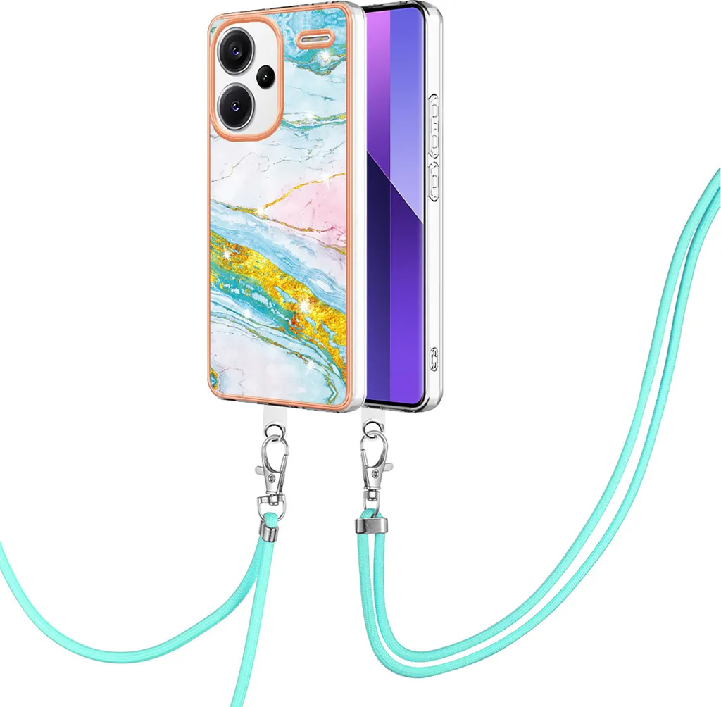 ISOI Cover Con Cordino Per Xiaomi Redmi Note 13 Pro Plus 5G: Custodia Trasparente Con Tracolla Regolabile, Morbido TPU Antiurto, Nero