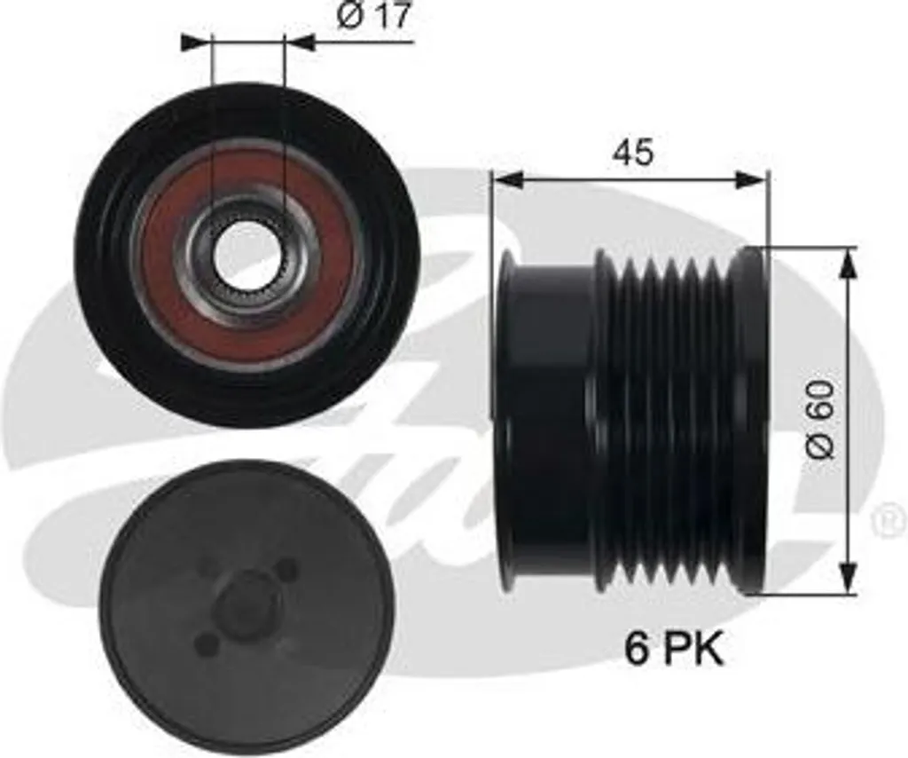 Puleggia Frizionata Gates OAP7156 Opel Vectra C Signum OE 1204307