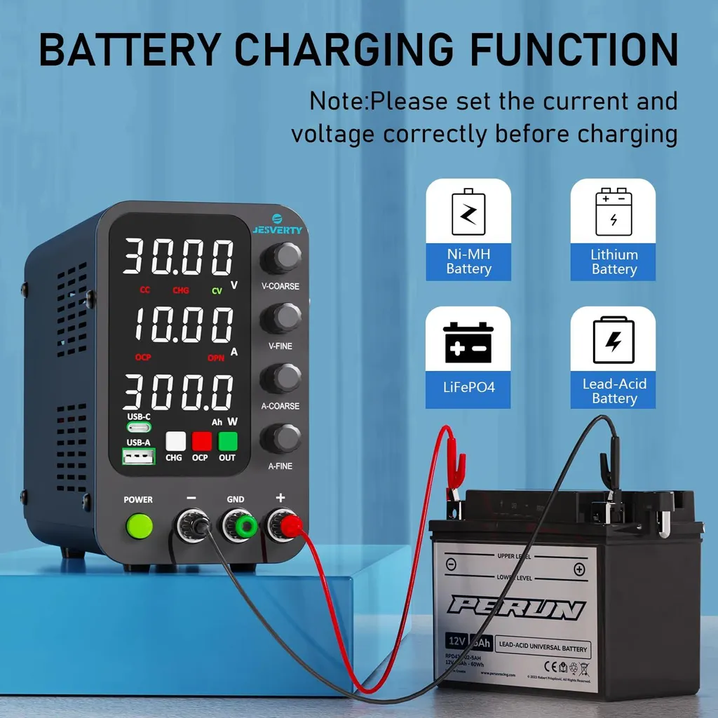 Alimentation de Laboratoire Continue Variable 30V 10A avec Port USB