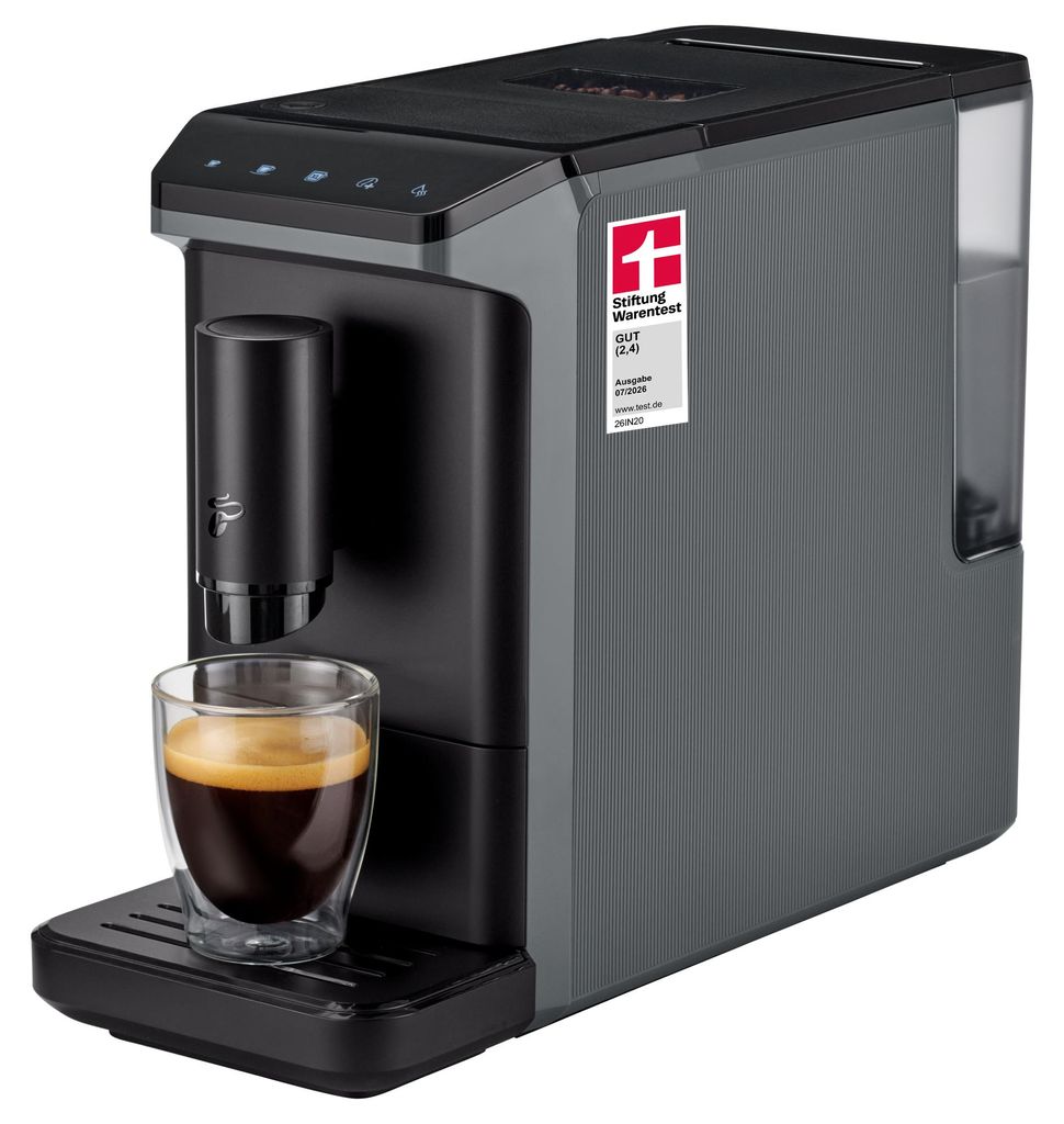 Tchibo Kaffeevollautomat Esperto mini, Grau, nur 16 cm Produktbild 