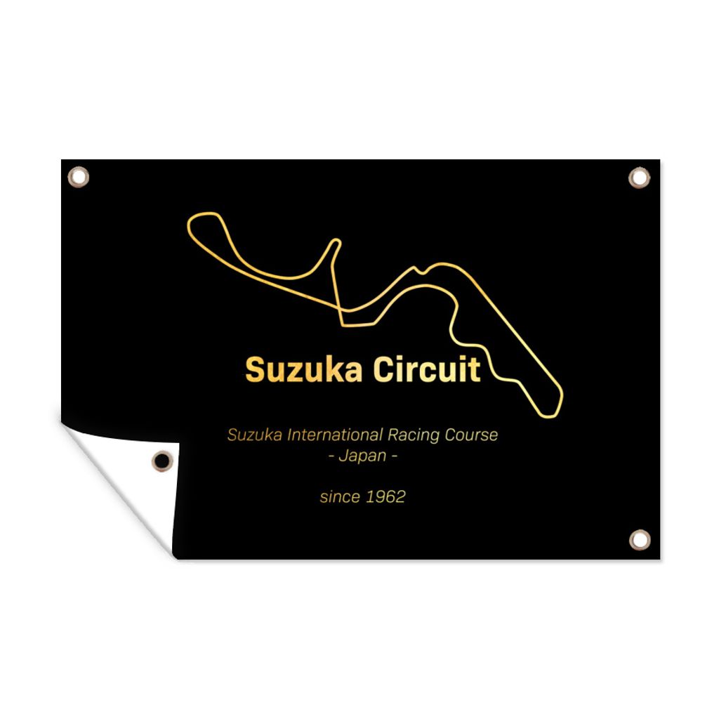 MuchoWow 90x60 cm Outdoor-Poster Gartendeko Sichtschutz Garten Poster für den Garten Suzuka - Formel 1 - Rennstrecke