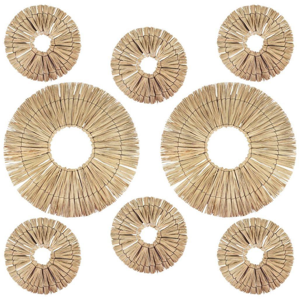Nástěnná dekorace Boho z ratanu, sada 8 kusů | 2x 58 cm a Obrázek produktu 
