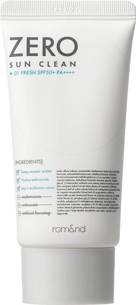 Zero Sun Clean Sonnencreme fü r Gesicht SPF50+ PA+ + + + 01 Fresh 50ml