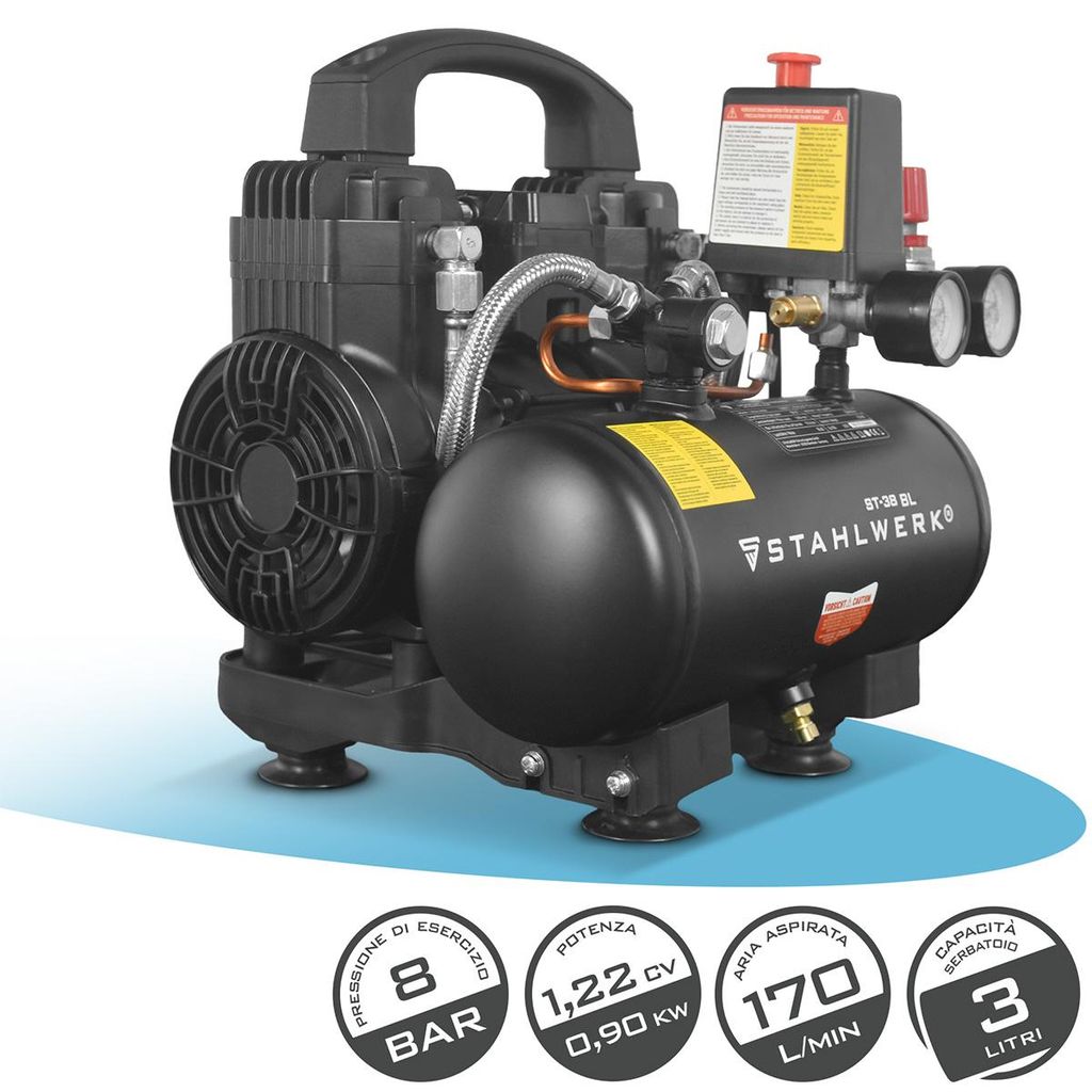 Compressore STAHLWERK con serbatoio da 3 L (ST-38 BL) - Immagine del prodotto 