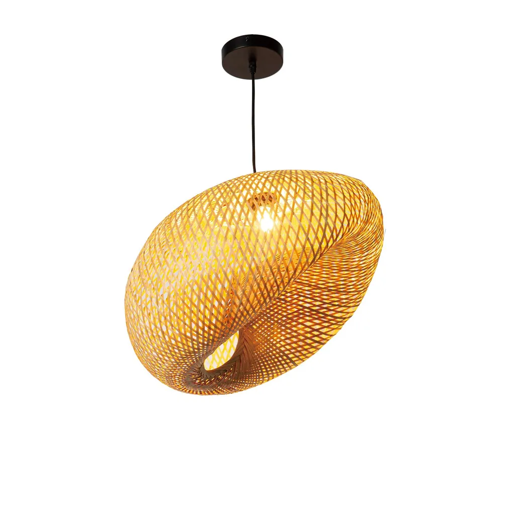 Suspension Design Artistique SAVANA en Fibres Naturelles Nid E27