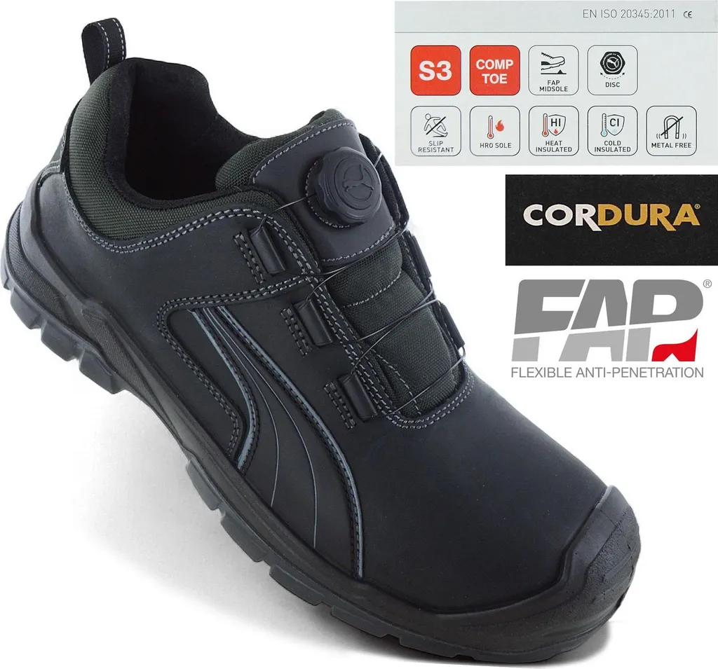 Fini les lacets avec les chaussures Puma Cascades Disc S3 sécurité confort