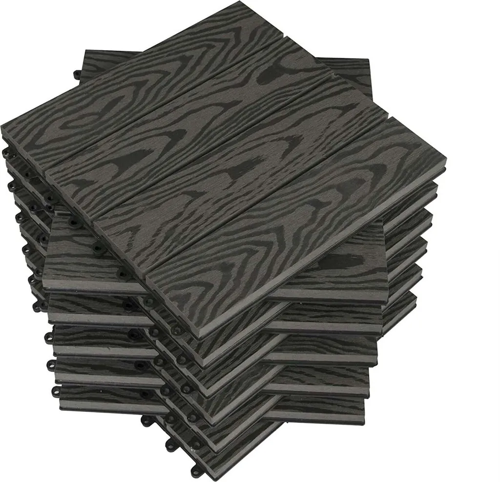 Dalles pour terrasses et balcons en composite clipsable Rootz couleur gris