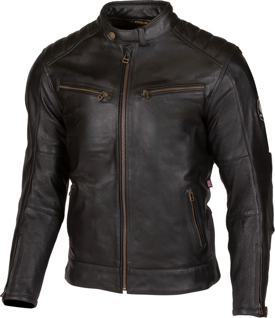 Merlin Chase II D3O Motorrad Lederjacke, schwarz, 38