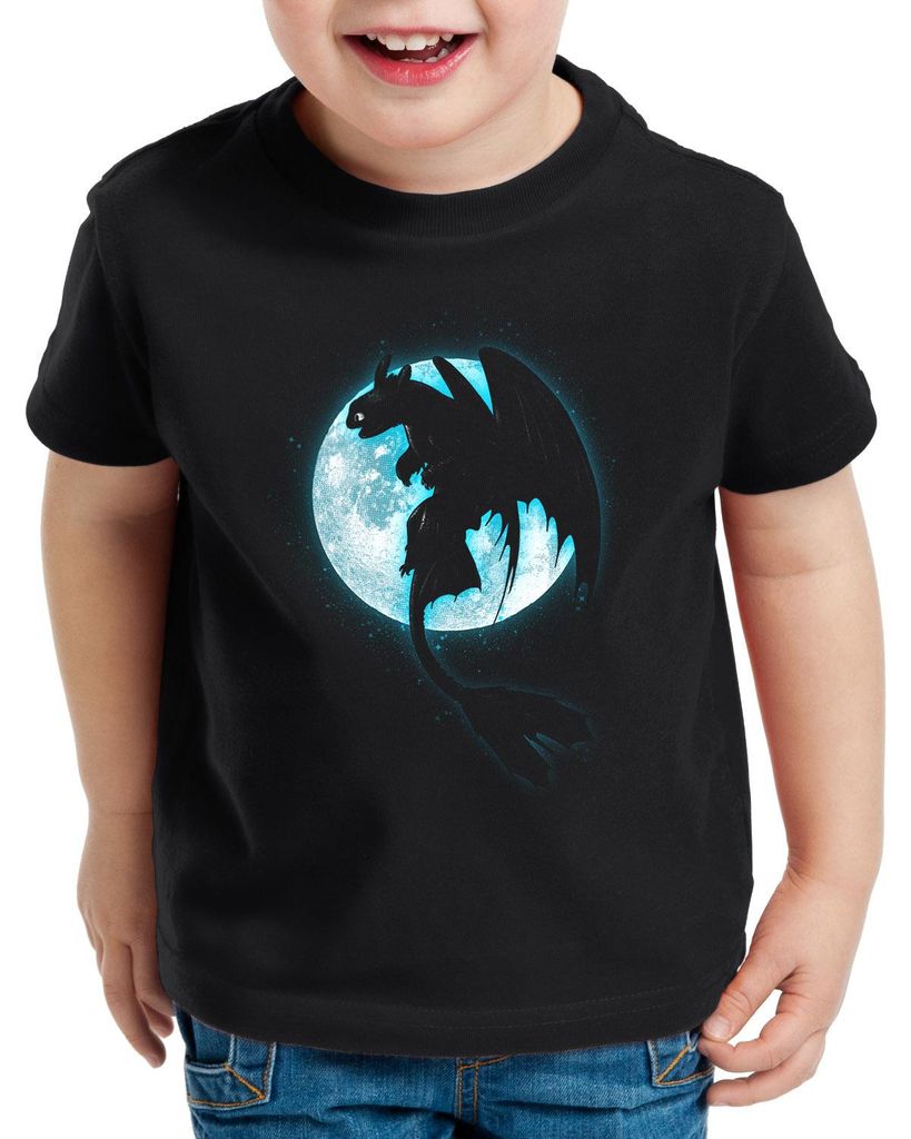 style3 Moonlight Dragon T-Shirt für Kinder