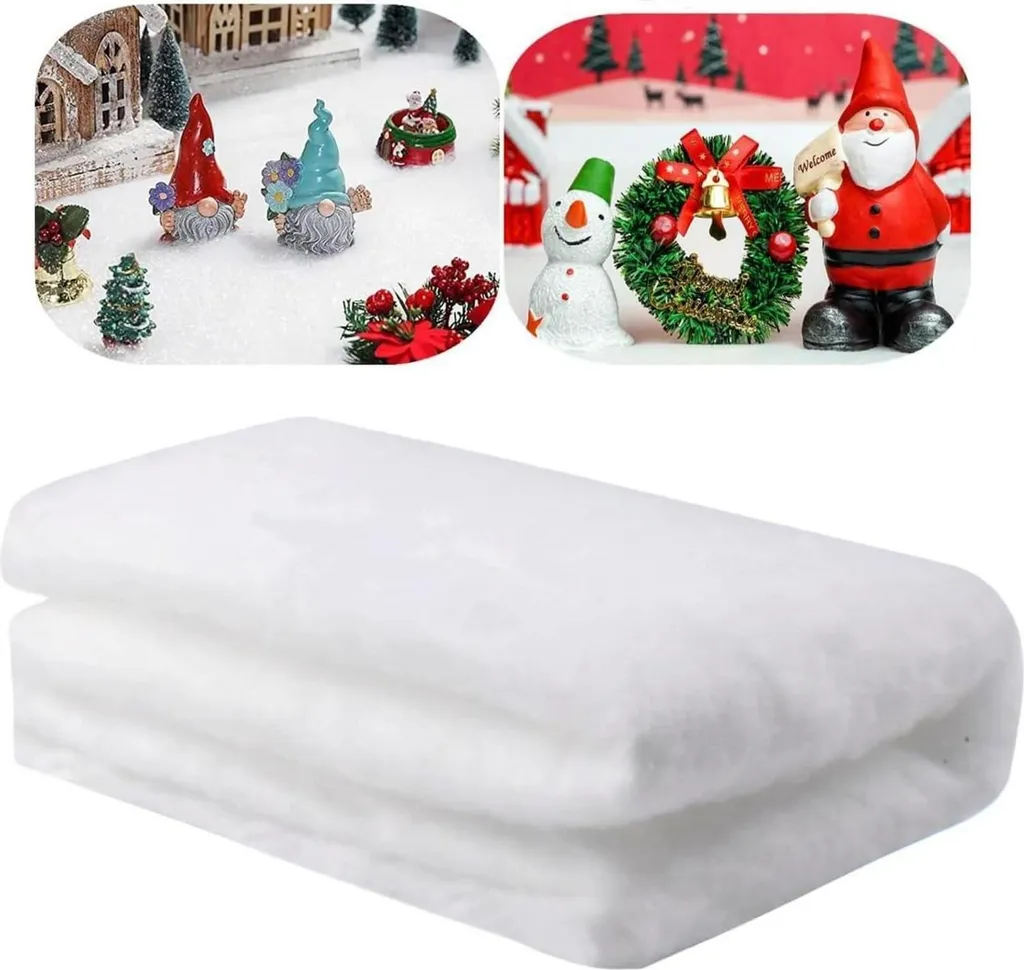 Nappe de neige artificielle blanche 80x300cm pour décoration de Noël