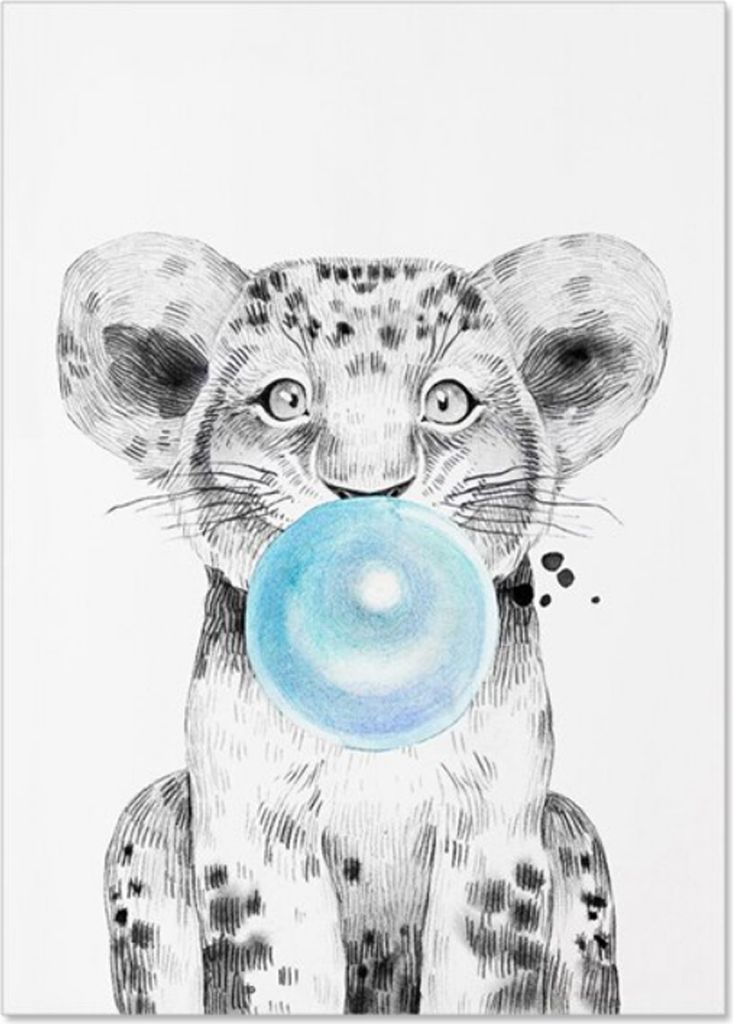 TPFLiving Kunstdruck LW-1325 (OHNE RAHMEN) Poster - Leinwand - Wandbild - Hochauflösender Giclée-Druck, langlebig und hochwertig - Tiere mit Luft...