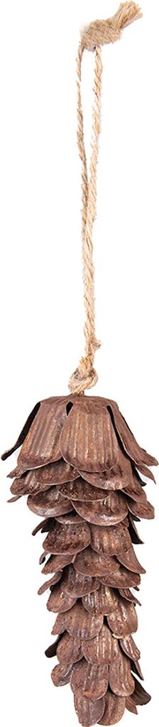 Clayre & Eef Anhänger Tannenzapfen 12 cm Braun Eisen