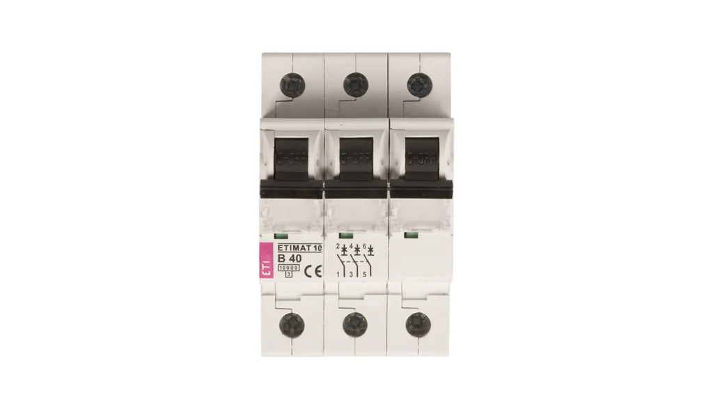 Disjoncteur Magnétothermique 3P 40A Courbe B 10kA ETI ETIMAT10 Rail