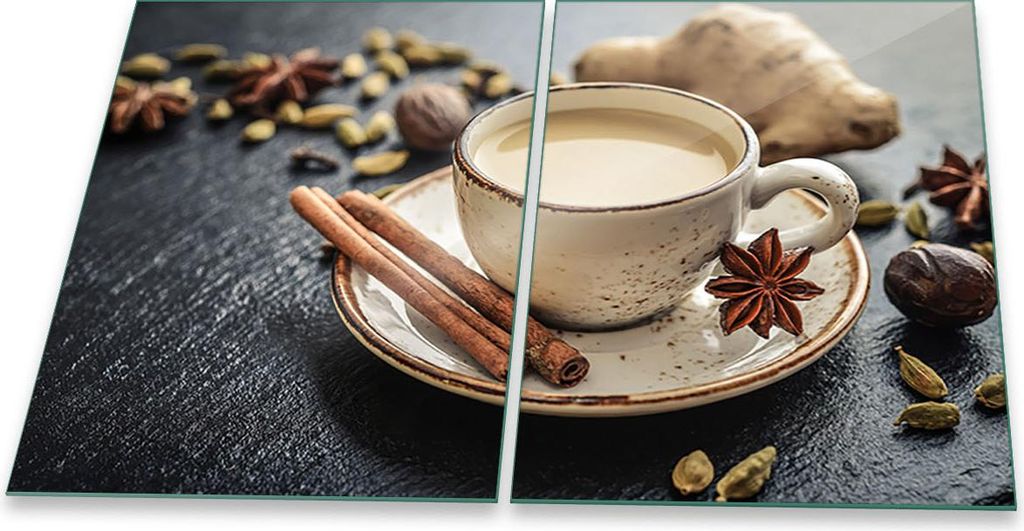 Herdabdeckplatten Glaskeramik Spritzschutz Glas Universal 2teilig 2x40x52 Kaffee Braun