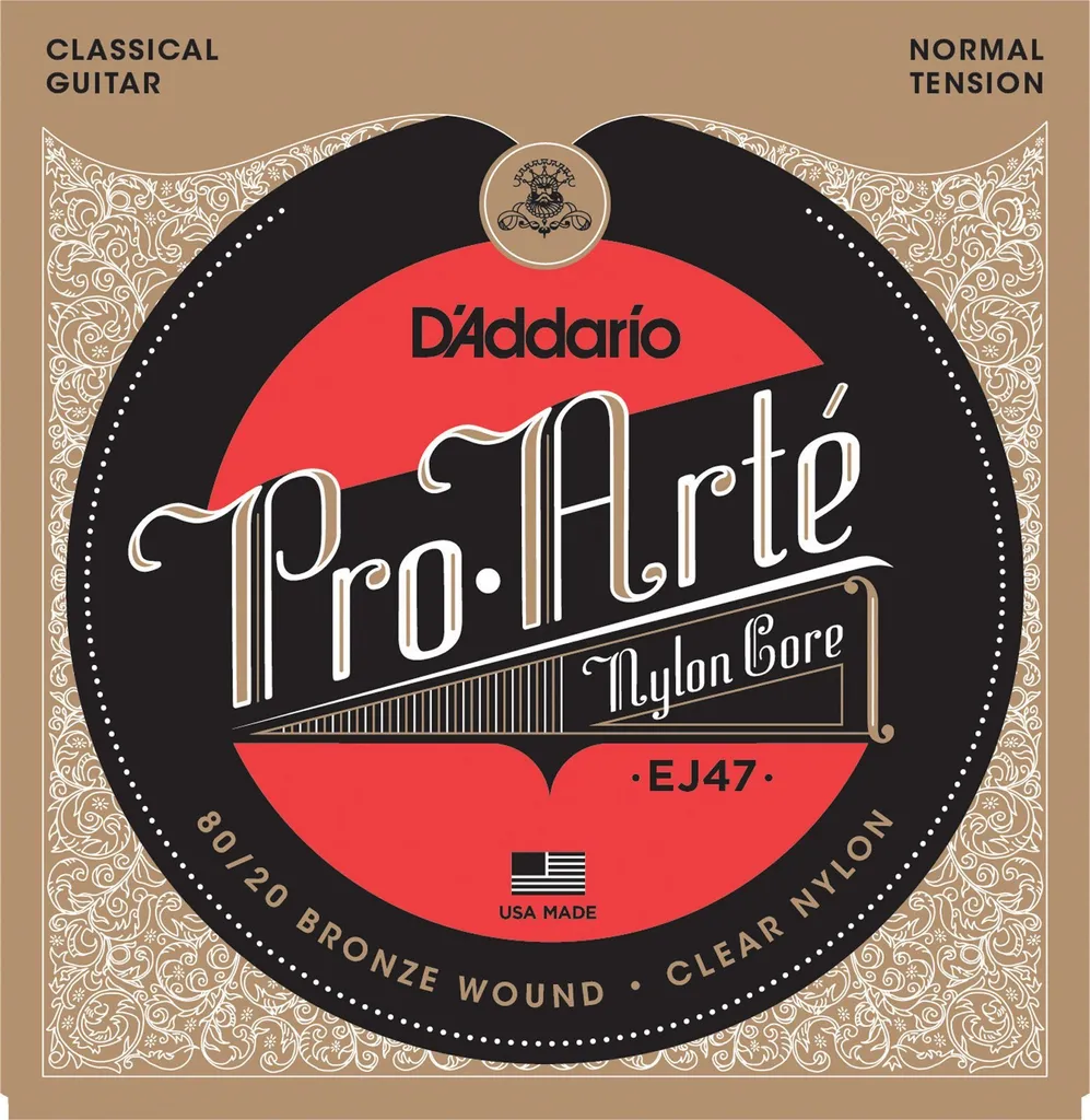 D'Addario EJ47 Cordes Guitare Classique Finies les Basses Sourdes