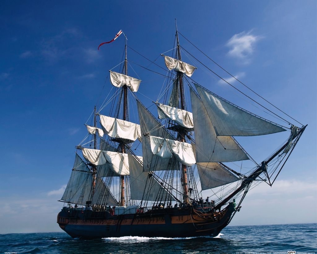 Piraten Kunstdruck Bild - Segelschiff II (40 x 50 cm)