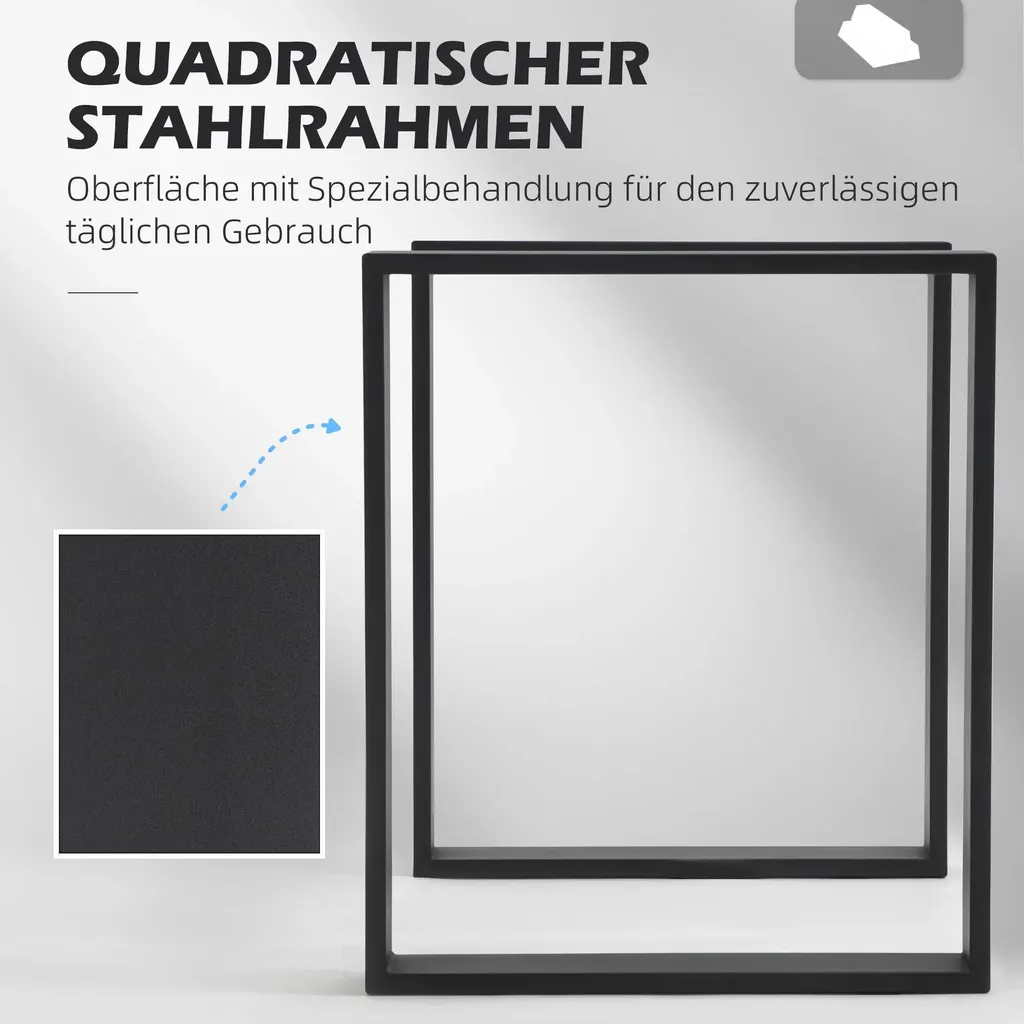 Support de table pour bureau et salle à manger acier noir 72 cm