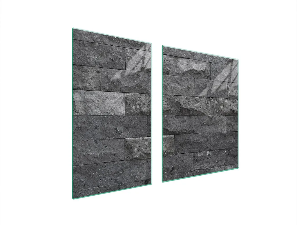 Coprifornelli 2 Pezzi 100x52 Vetro Temperato per Induzione Grigio