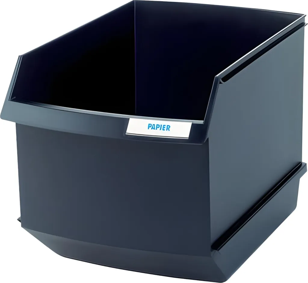 HAN Corbeille 25 Litres 1849-13 Noir - Plastique Robuste Noir