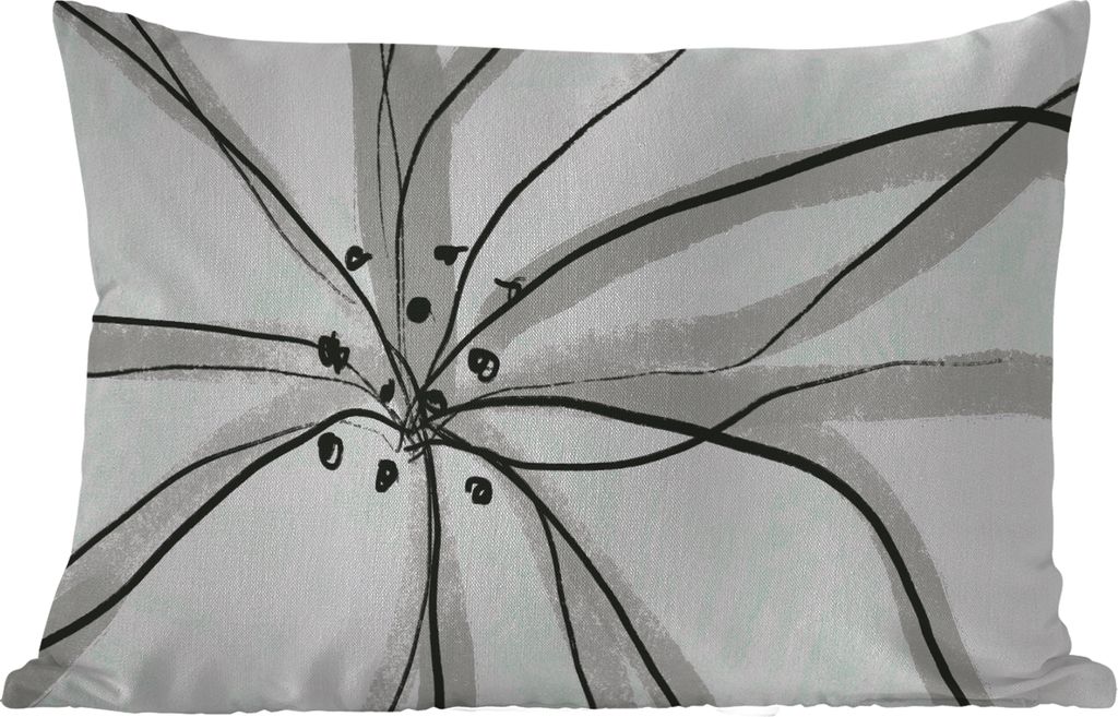 MuchoWow Outdoor Kissen - Blumen - Abstrakt - Design - 50x30 cm - Wetterfest - Lounge Kissen - Sofa kissen - Wohnzimmer Dekoration