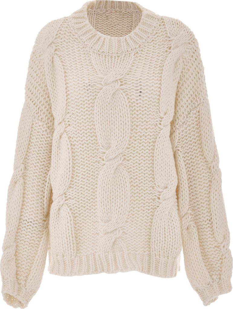 ebeeza damen strickpullover - wollweiss, M