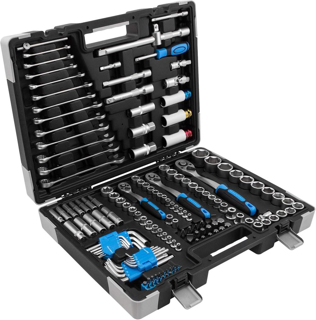 Karcher 157-teiliges Ratschenschlüssel-Set 1/4" + 3/8" + Produktbild 