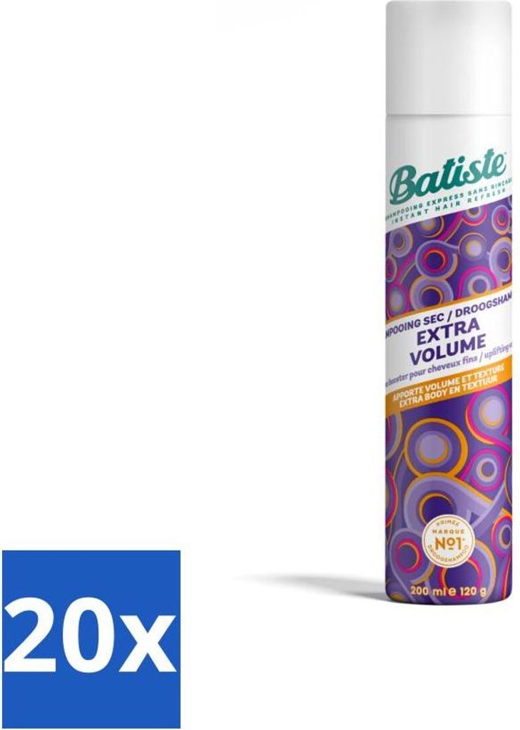 Batiste - Extra Volumen - Trockenshampoo - Verleiht mehr Fülle - Erfrischt fettiges Haar - 200ml - Vorteilspack - 20 Stücke