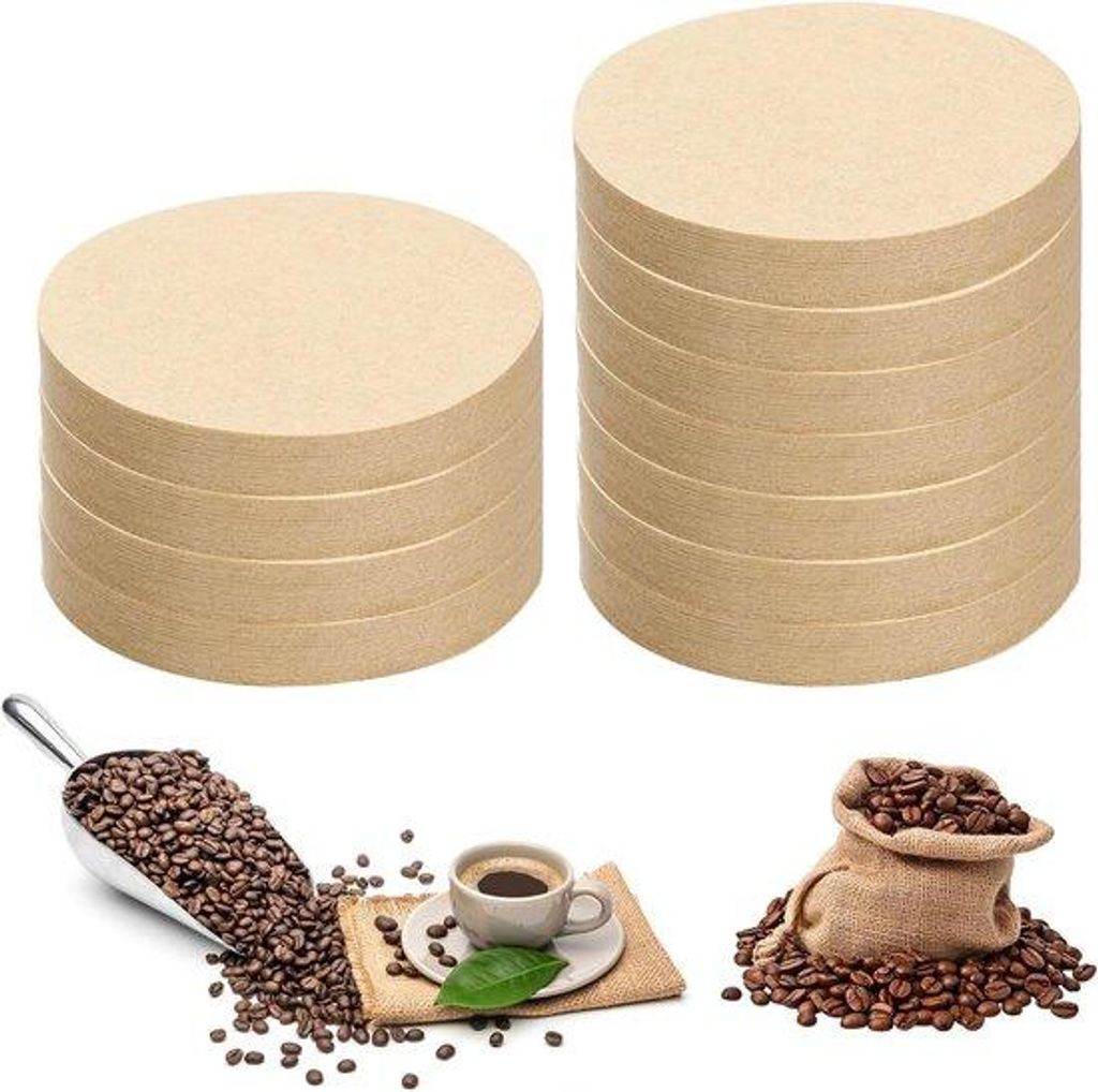 64 mm runde Espresso-Papierfilter, 200 Stück, unbelichtet, runde Kaffee-Filterpapiere für Espresso-Maschinen