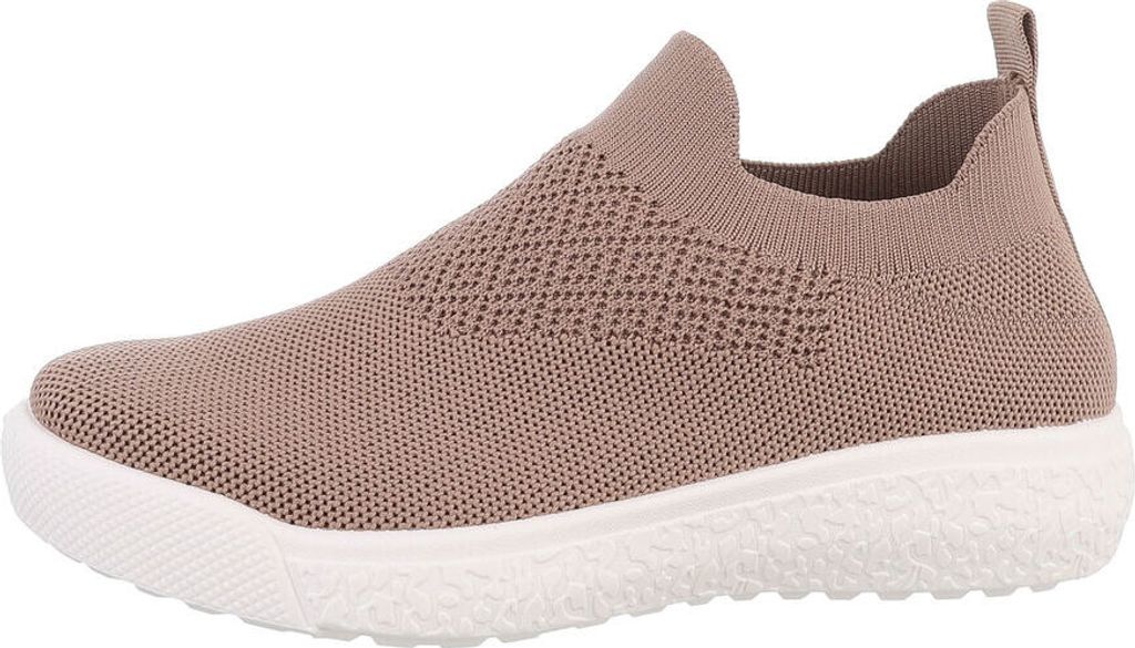 Ital-Design Damen Freizeitschuhe Textiloptik Sneakers Low 85698395 Hellbraun Gr. 37