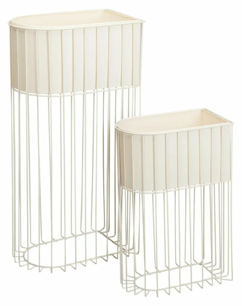 Duo de porte-plantes blancs HOWHOMELY avec supports hauts décoratifs