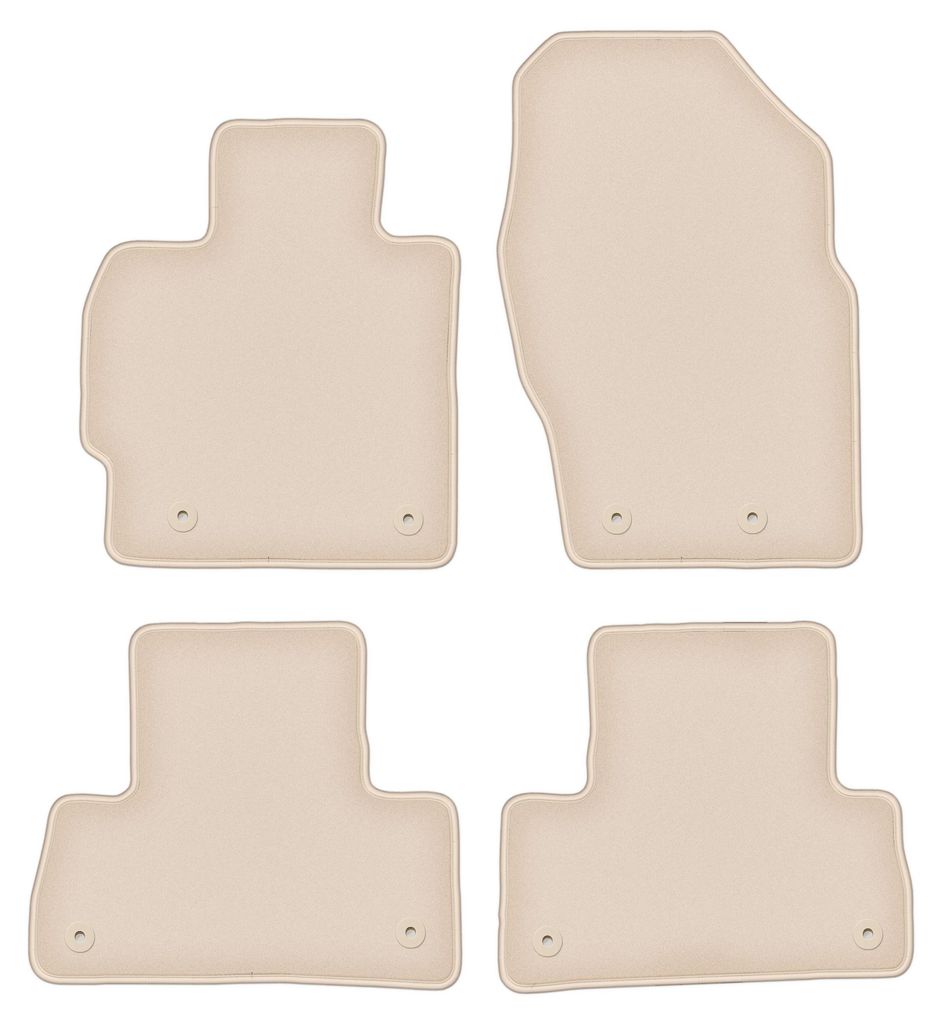 DURBAN Beige Velours-Fußmatten-Set für Mazda CX-7 SUV (2009-2012)