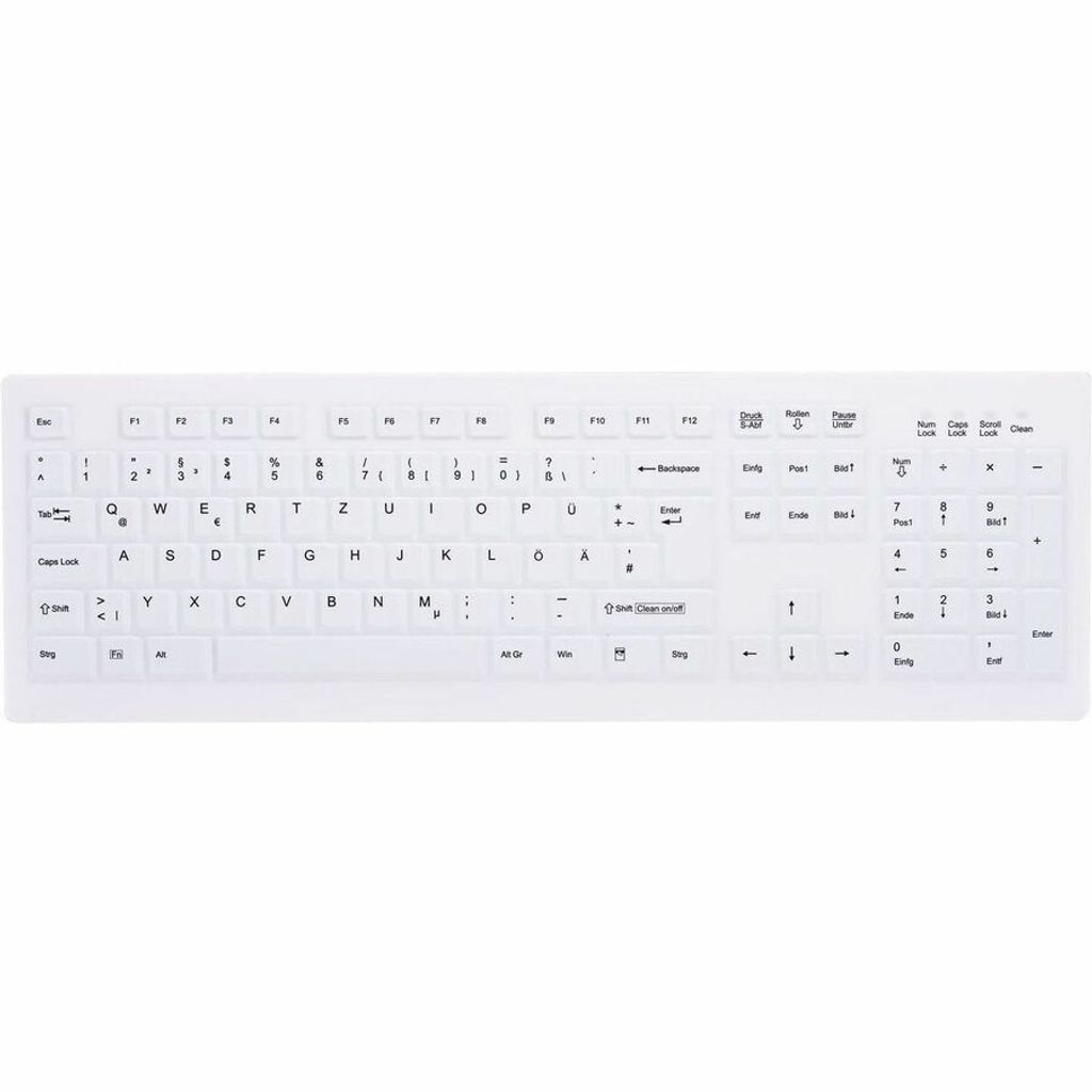 Active Key AK-C8100F-U1 Desinfizierbare PC-Tastatur mit CleanFunction weiß US (AK-C8100F-U1-W/US)