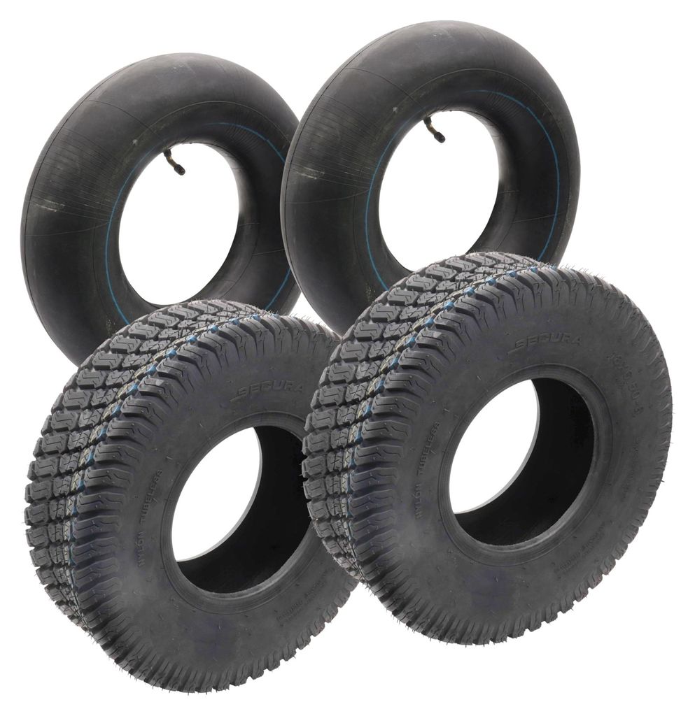 2x Reifen 18x6.50-8 tubeless + 2x Schläuche mit abgebogenem Produktbild 