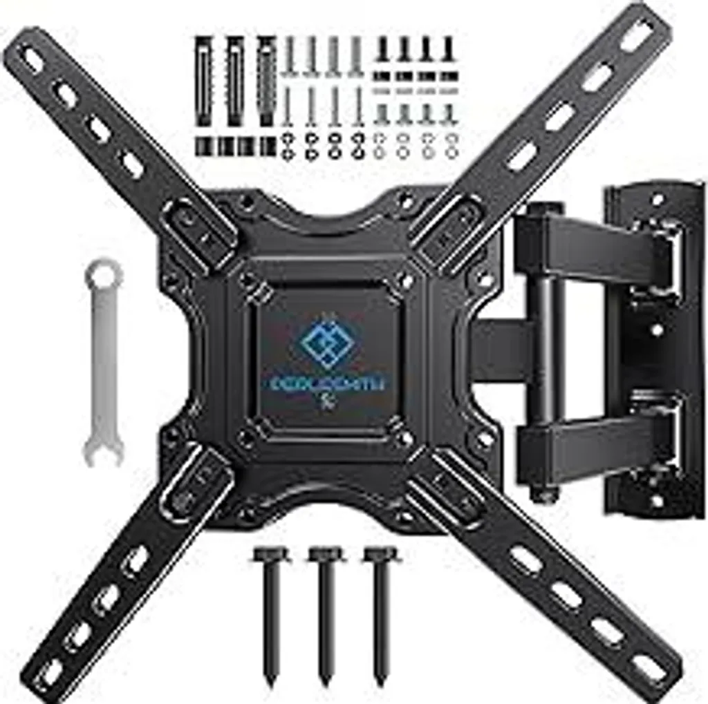 Supporto TV PERLESMITH orientabile e inclinabile, supporto TV universale per televisori LED/LCD/al plasma piatti e curvi da 26-60 pollici o monitor fino a 35 kg, max. VESA 400x400 mm