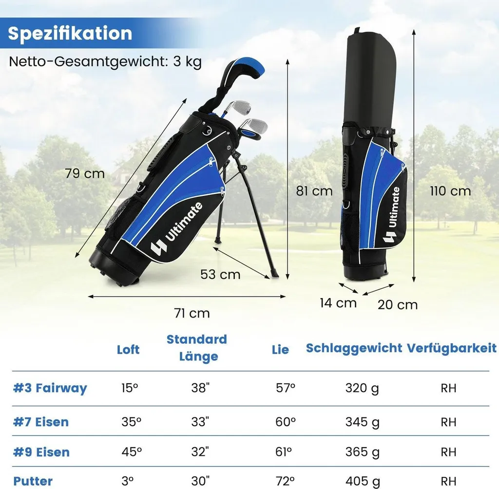 Kit golf complet 11-13 ans pour débuter et progresser sur le parcours