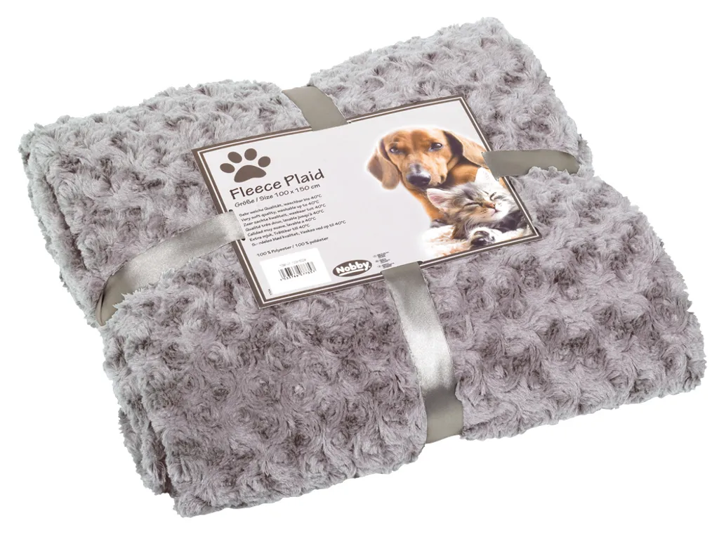 Plaid Moelleux Nobby Fleece Super Soft Gris Clair Lavable 70981-17