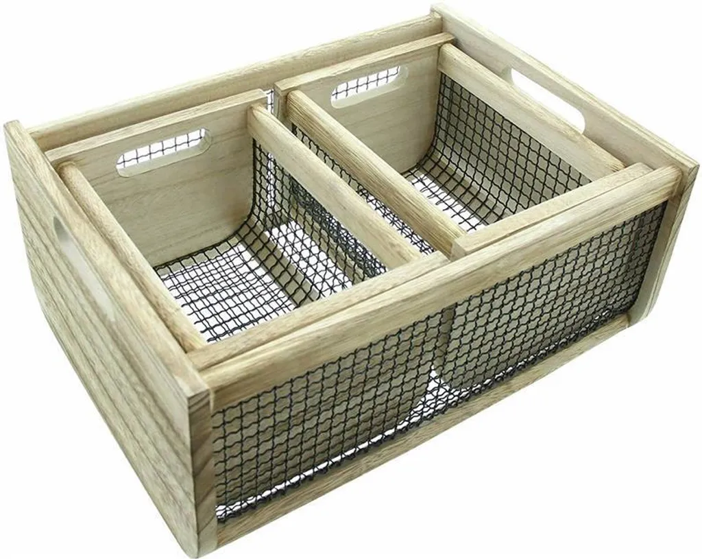 Set de rangement bois et métal Trend robuste pour décoration maison - 4
