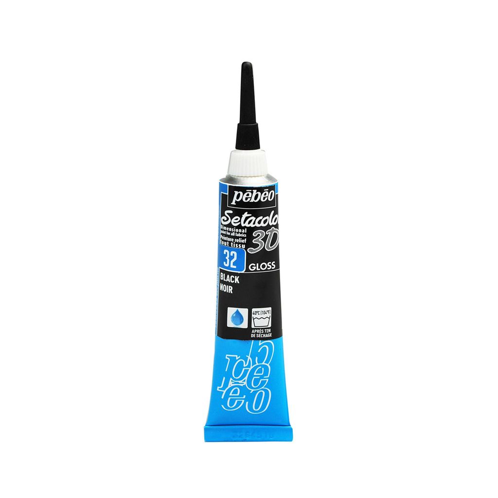 Pebeo Setacolor 3D Liner, 20 ml, glänzend, schwarz