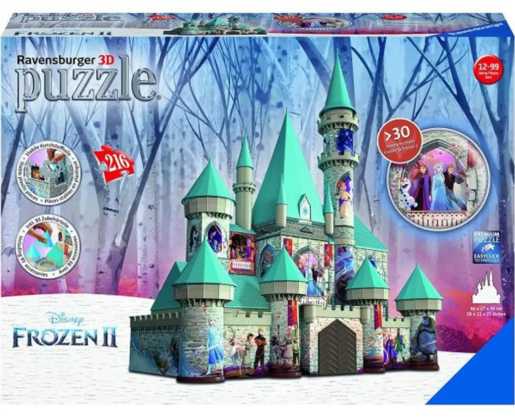 Décoration de Chambre Enfant : Puzzle 3D Château Reine des Neiges II Disney