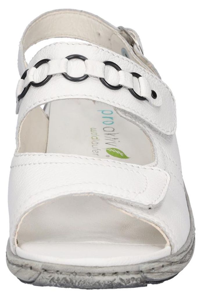 Waldläufer Sandalette Garda 210004-139-150, Glattleder, Weiß, Pro-Aktiv Fußbett zum Wechseln 40 1/2