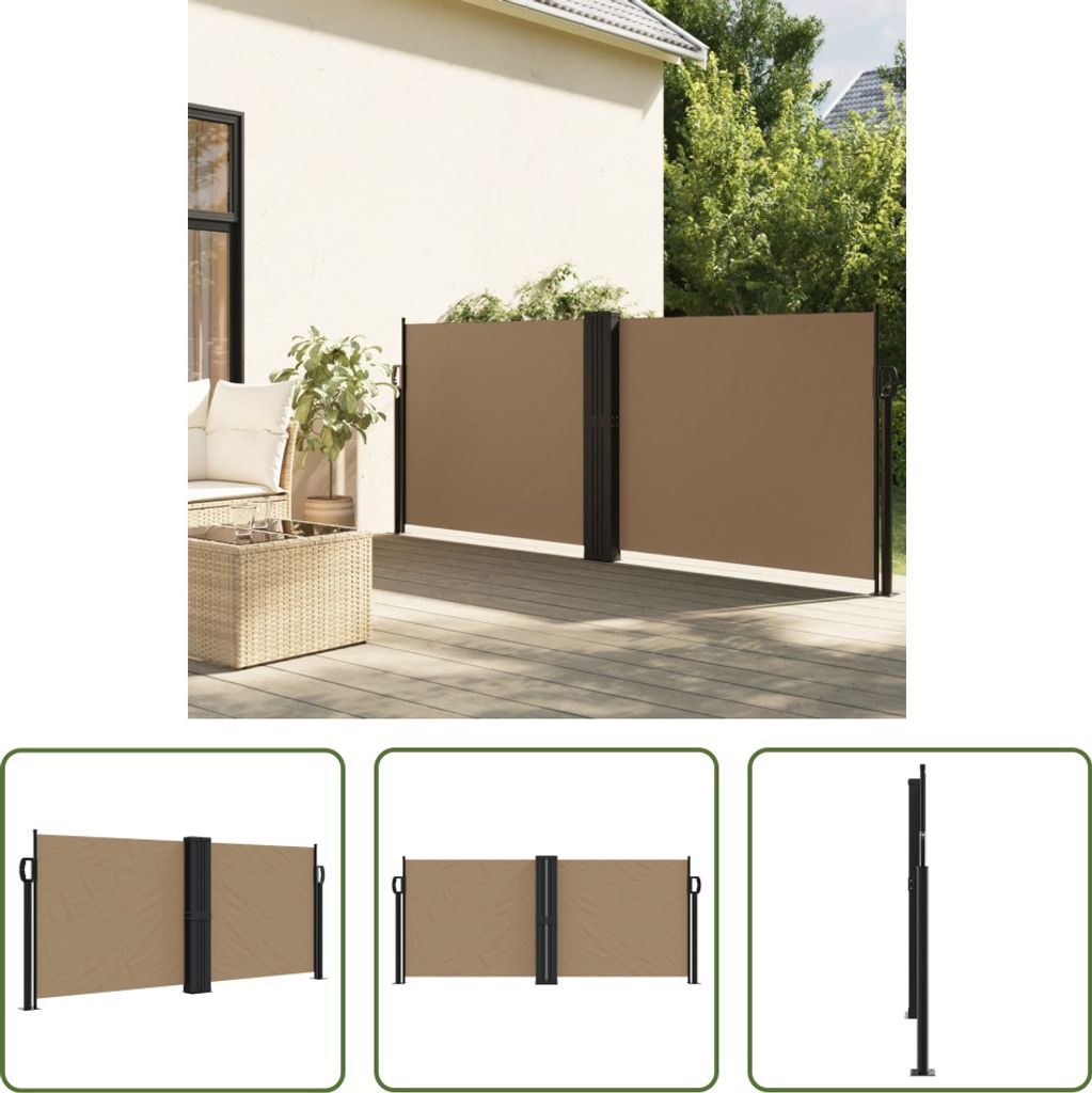 The Living Store Seitenmarkise Ausziehbar Taupe 100x600 cm