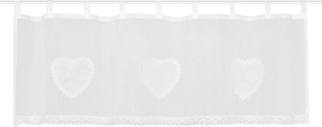 HOME WOHNIDEEN Cafehaus Batist "Corazon" 60 X 145 cm 1x Cafehaus Weiss
