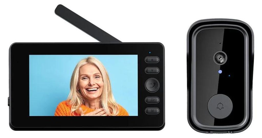 Video-Türklingel / Türkamera - WLAN 2,4 GHz - 1080p Full HD - 2 MP - PIR-Bewegungserkennung - Zwei-Wege-Audio - Nachtsicht - 3,6 mm Objektiv