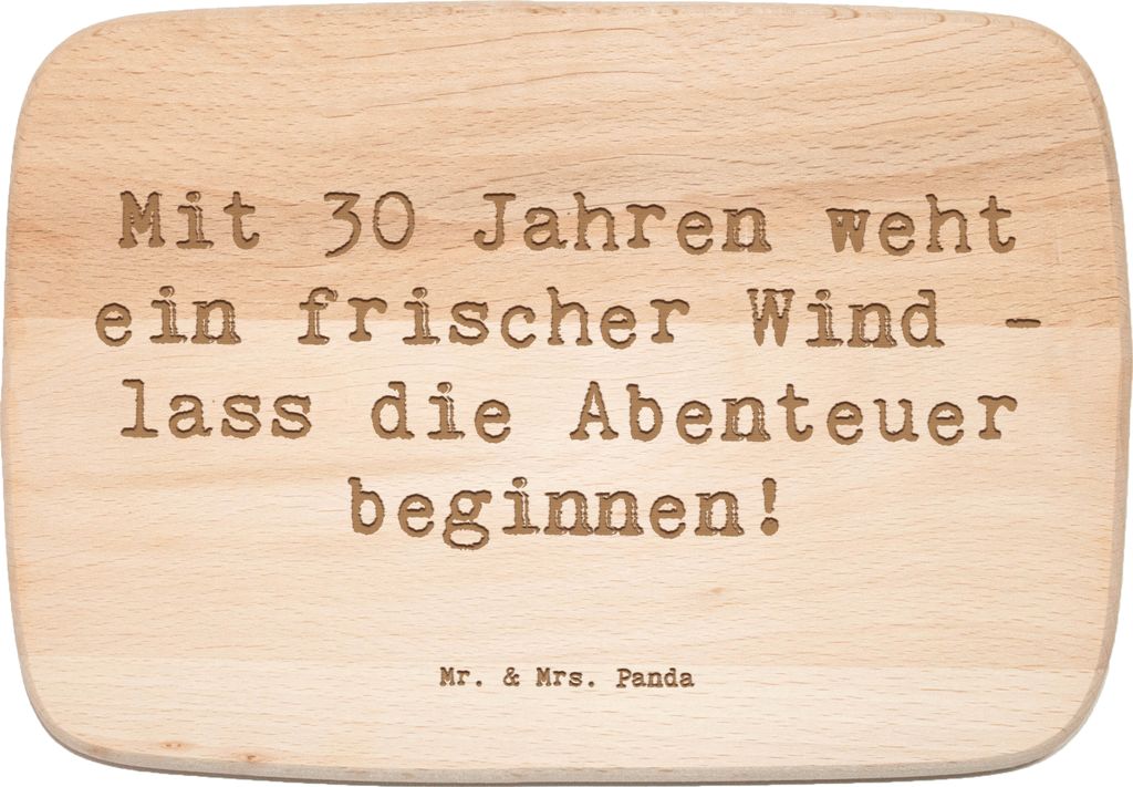 Mr. & Mrs. Panda Schneidebrett Holz Spruch 30. Geburtstag Abenteuer - Transparent - Geschenk, Frühstücksbrettchen, Geburtstagsgeschenk, Holzbrett...