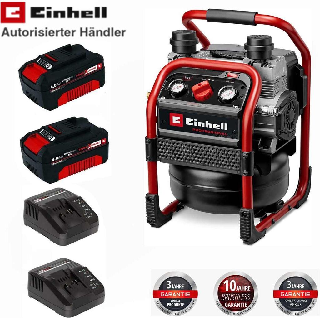Einhell Professionel 36V Akku-Kompressor SILENZZO 36/210 8 bar 2 x Akku 4.0 Ah